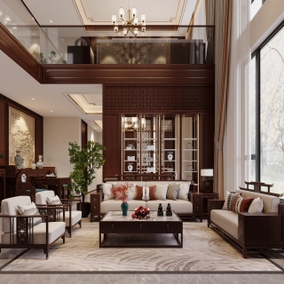 中式沙发背景特写