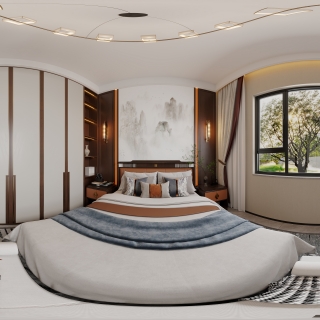 新中式北卧室360_1f