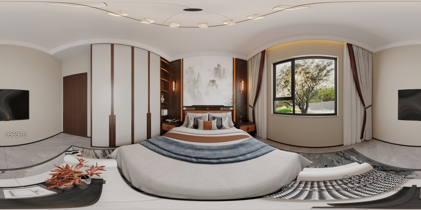 新中式北卧室360_1f