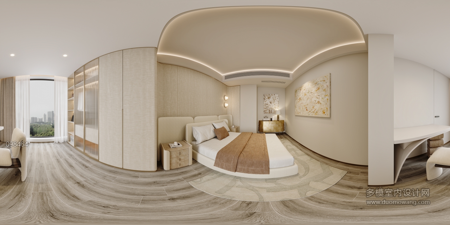 现代轻奢北次卧全景