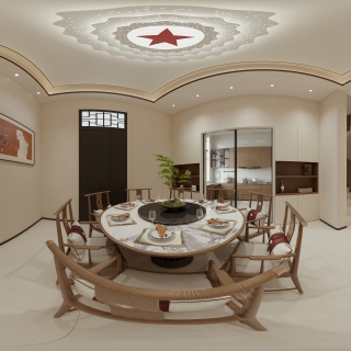 现代 一楼 餐厅 全景 新