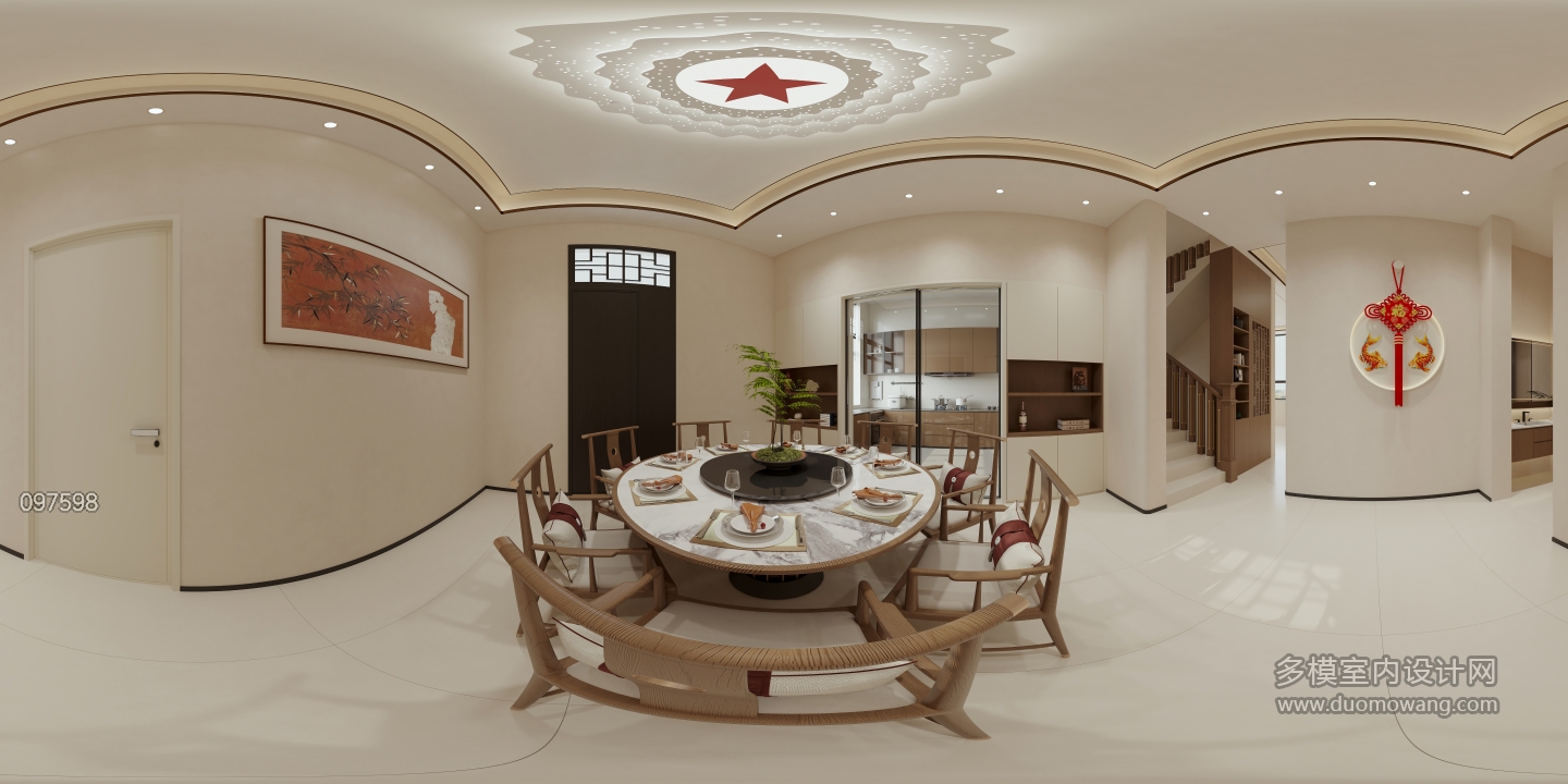 现代 一楼 餐厅 全景 新