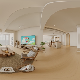 奶油风平层客厅