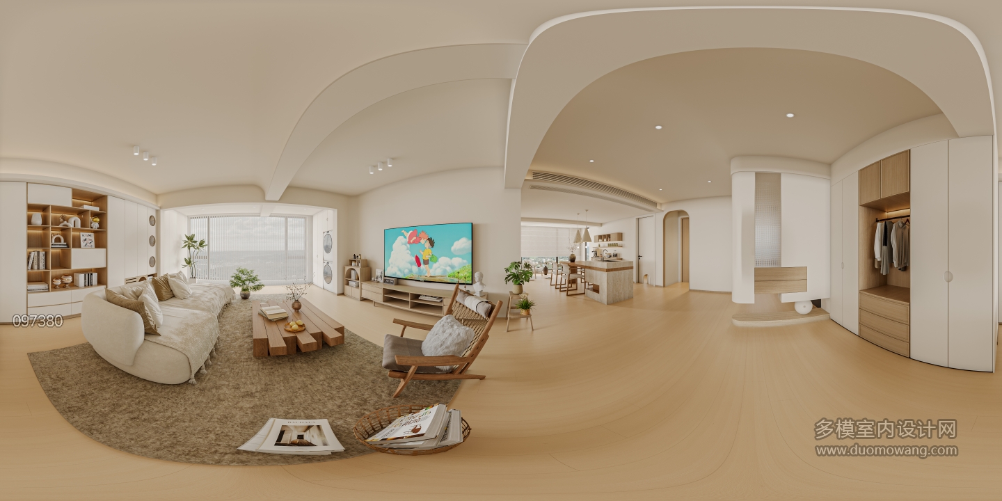 奶油风平层客厅