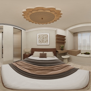 现代 主卧 全景