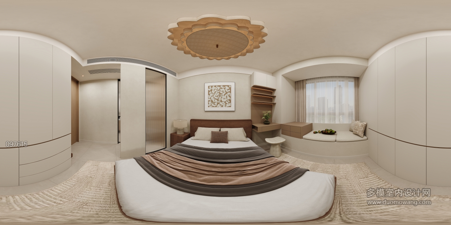 现代 主卧 全景