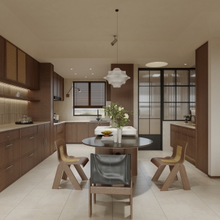 现代 中古风 餐厅 单张