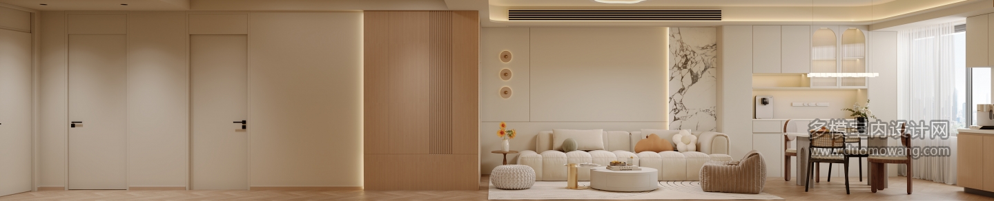 原木奶油风_沙发背景特写