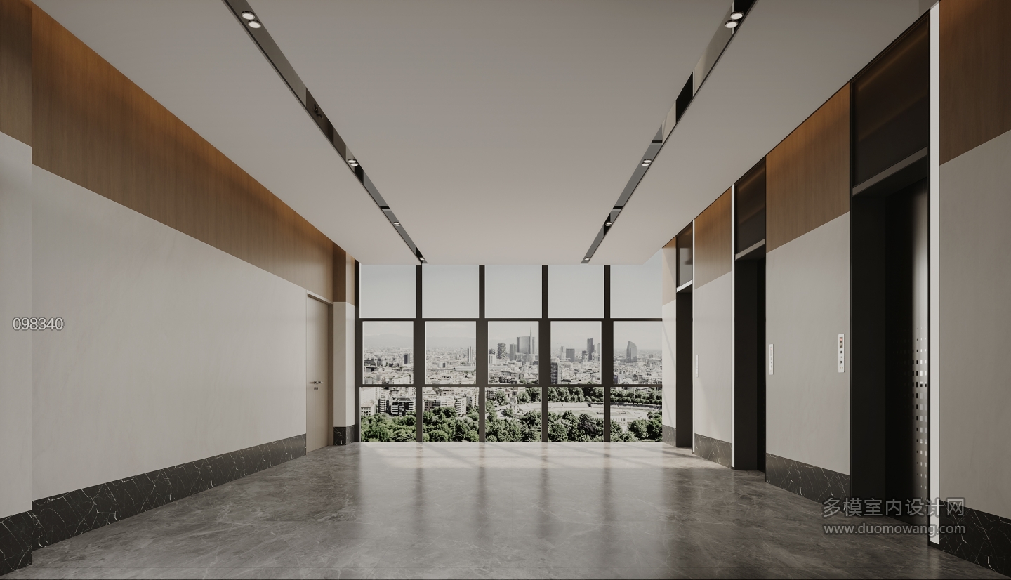 现代电梯间特写