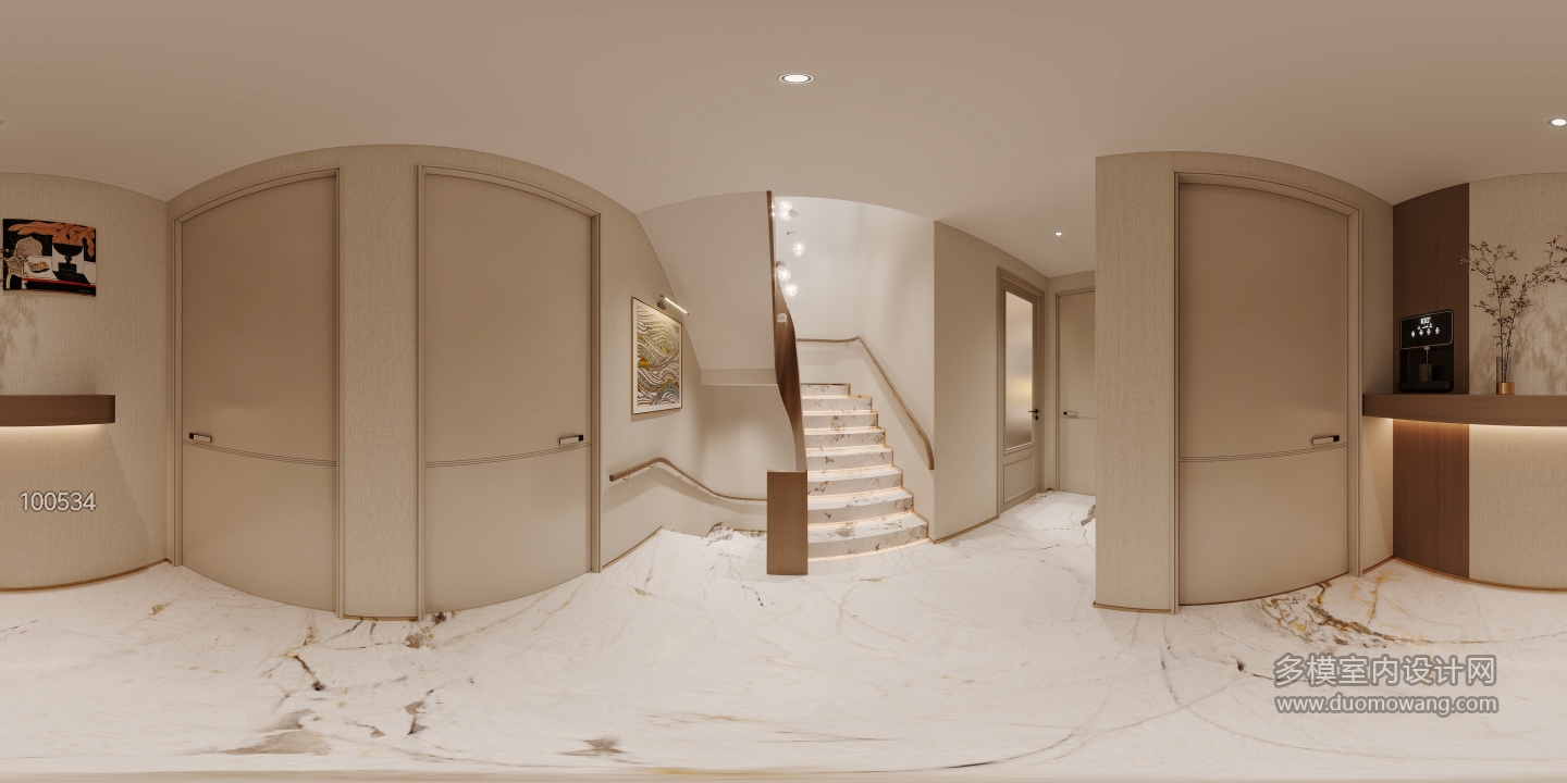 现代轻奢楼梯间特写