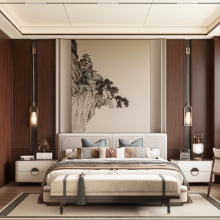 新中式主卧单