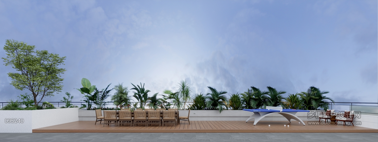 现代1号楼顶楼聚餐区