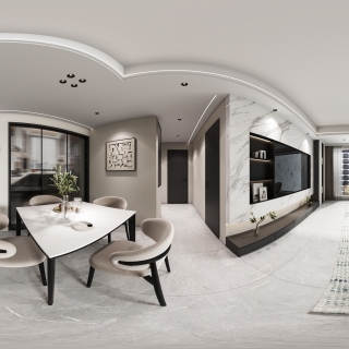 现代客餐厅全景