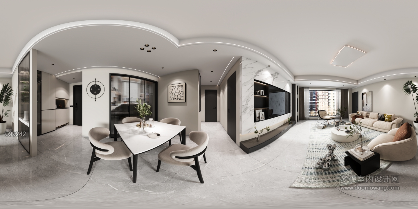 现代客餐厅全景