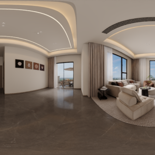 现代三层客厅全景