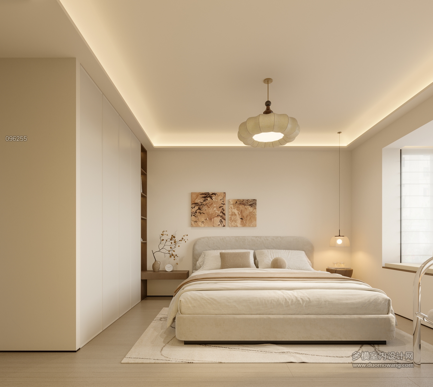 现代中古次卧室静态