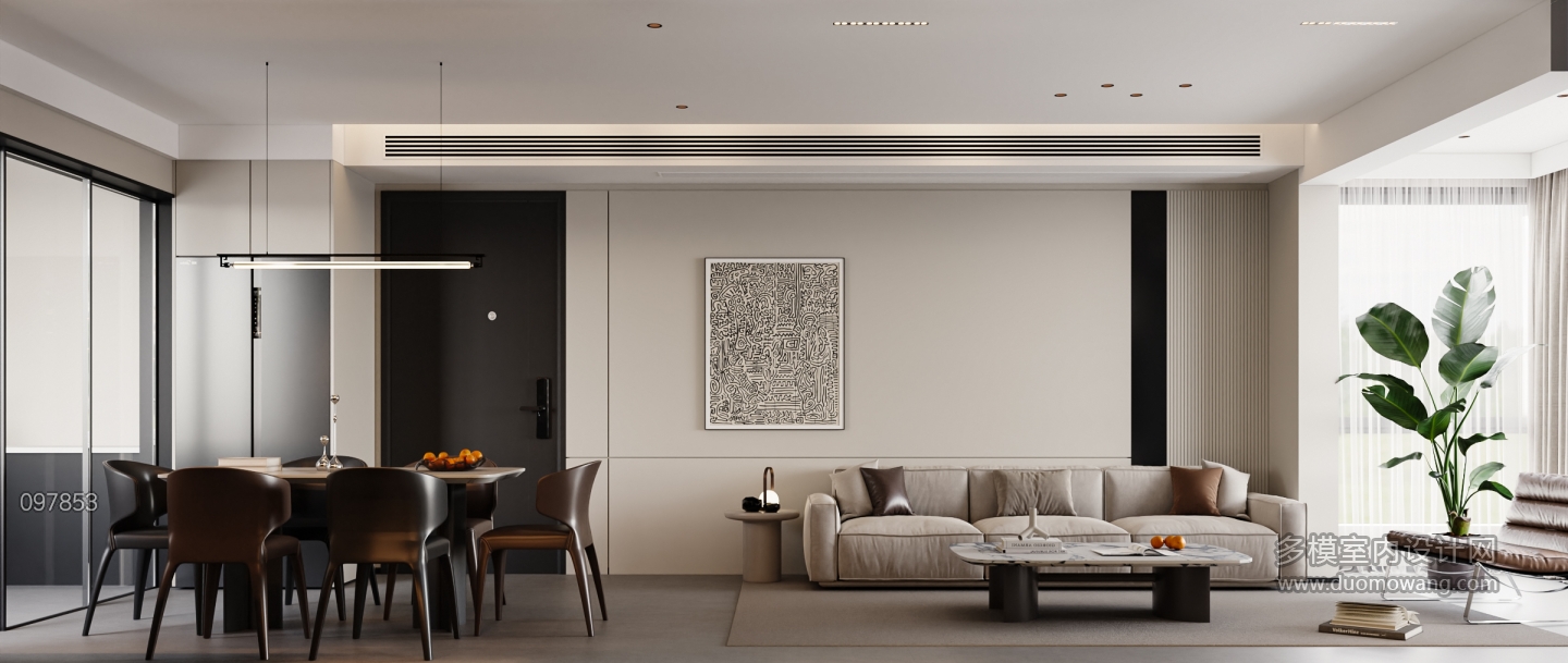 现代极简客餐厅特写 (1)