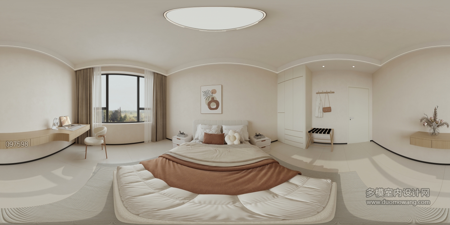 现代二楼 卧室2 全景