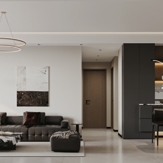 意式极简客餐厅特写