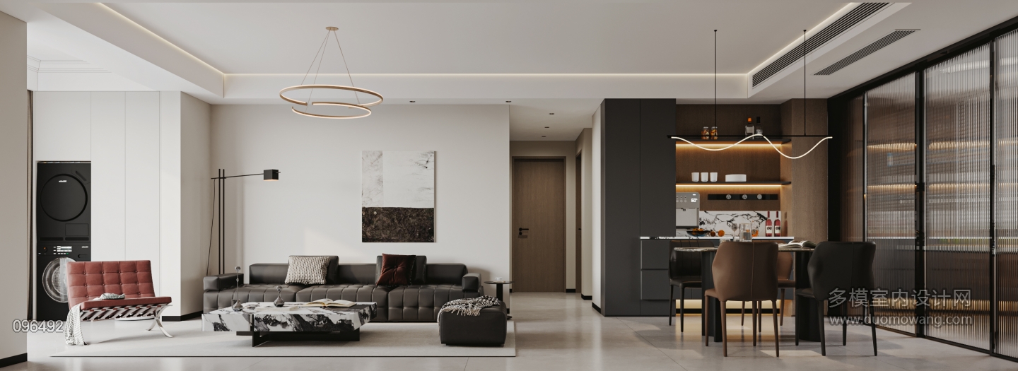 意式极简客餐厅特写