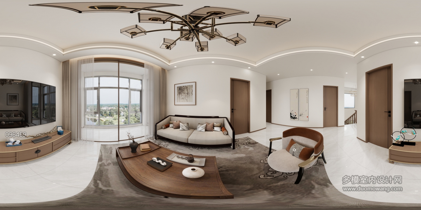 新中式二楼客厅