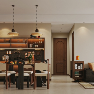 奶油中古风客餐厅特写