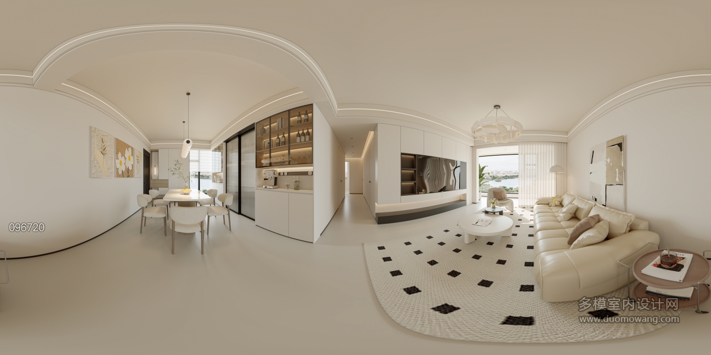 奶油客厅全景