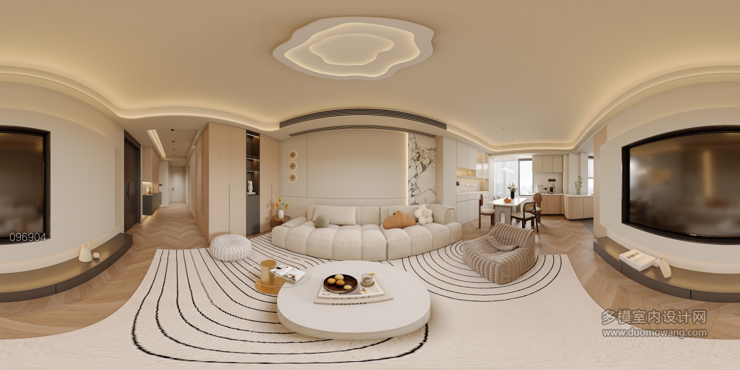 原木奶油风_客厅全景