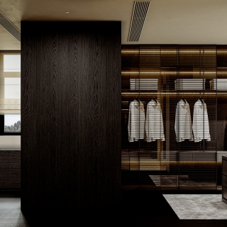 中古风别墅五层男衣帽间