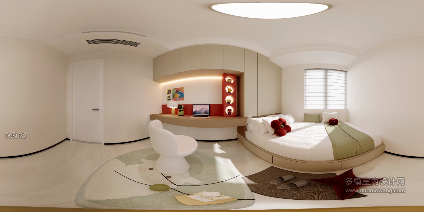 一楼榻榻米全景现代极简风格