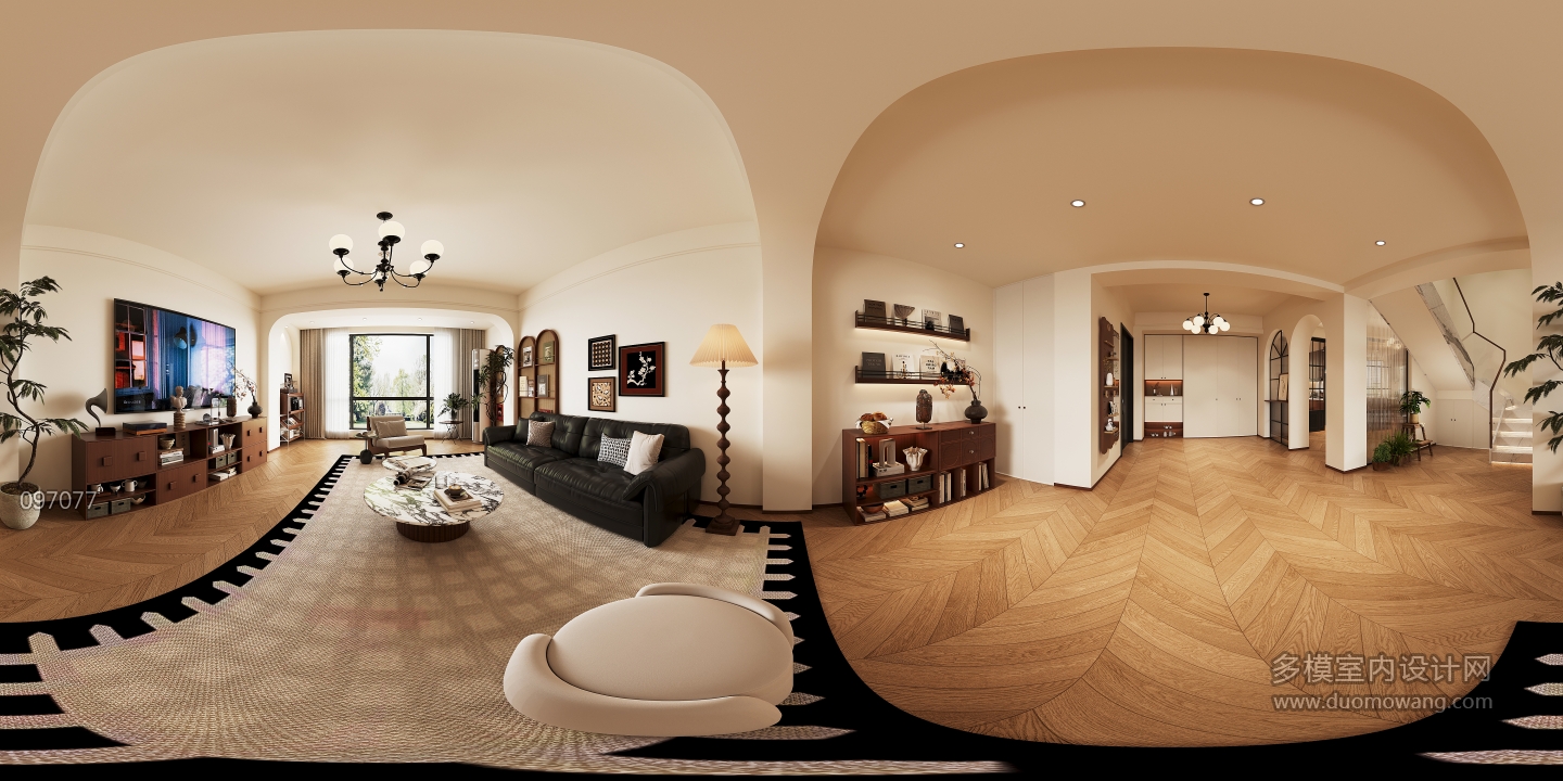 现代一楼客厅全景