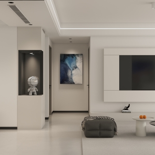 现代电视墙特写