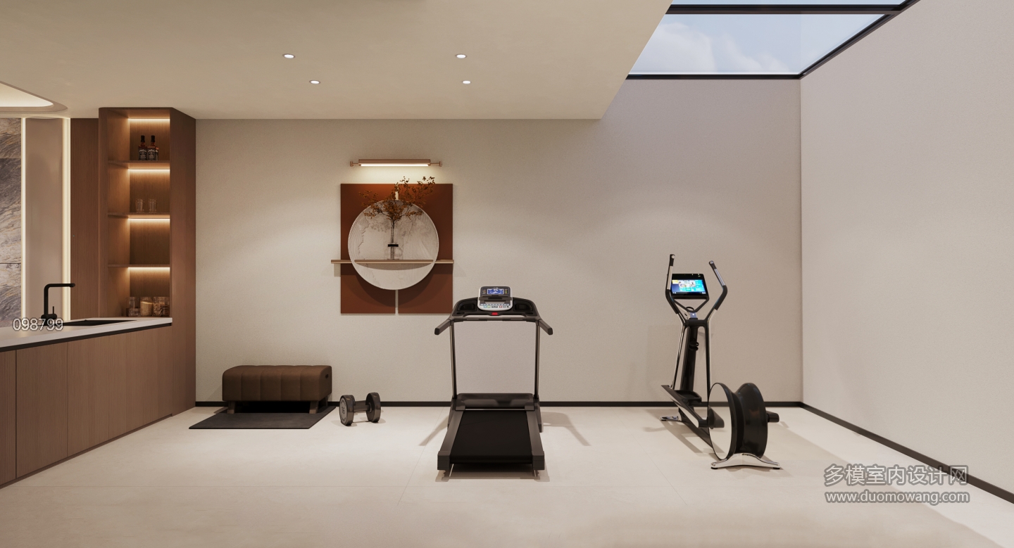 5现代地下室健身区