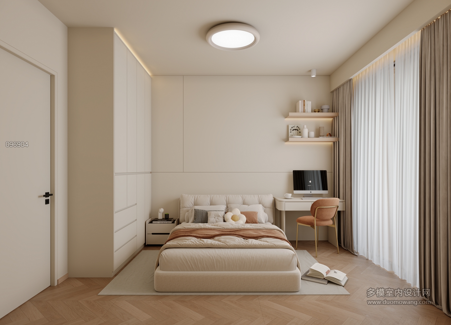 原木奶油风_次卧静态