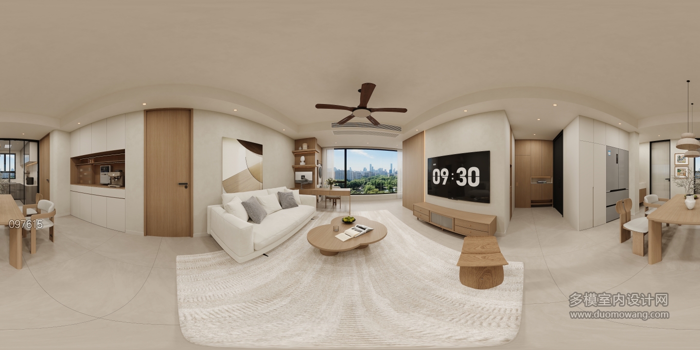 现代 客餐厅 全景