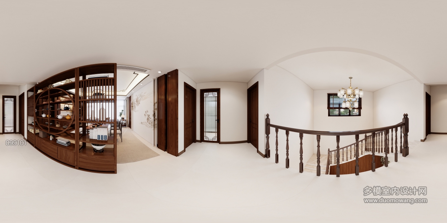 新中式二楼过道