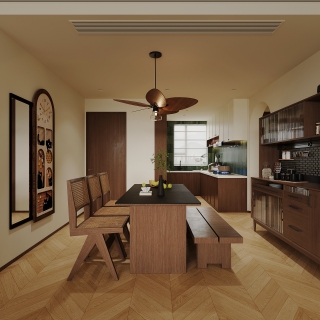 现代客餐厅单张三