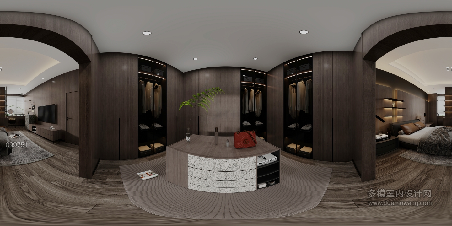 现代衣帽间全景