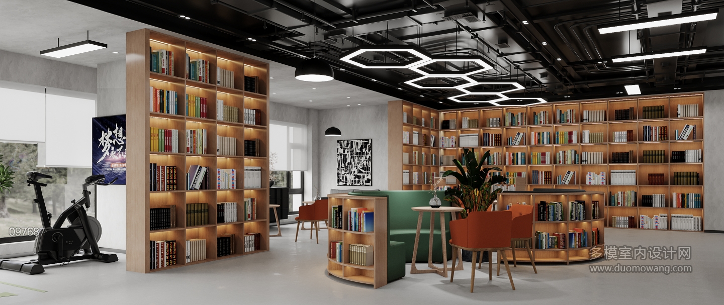 现代-政务大厅卡座区特写