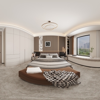 现代二楼主卧全景