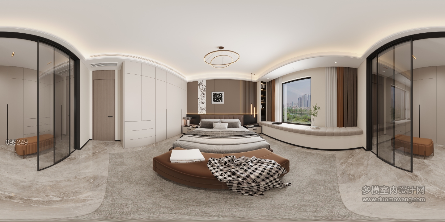 现代二楼主卧全景