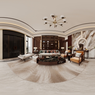 新中式-客厅全景