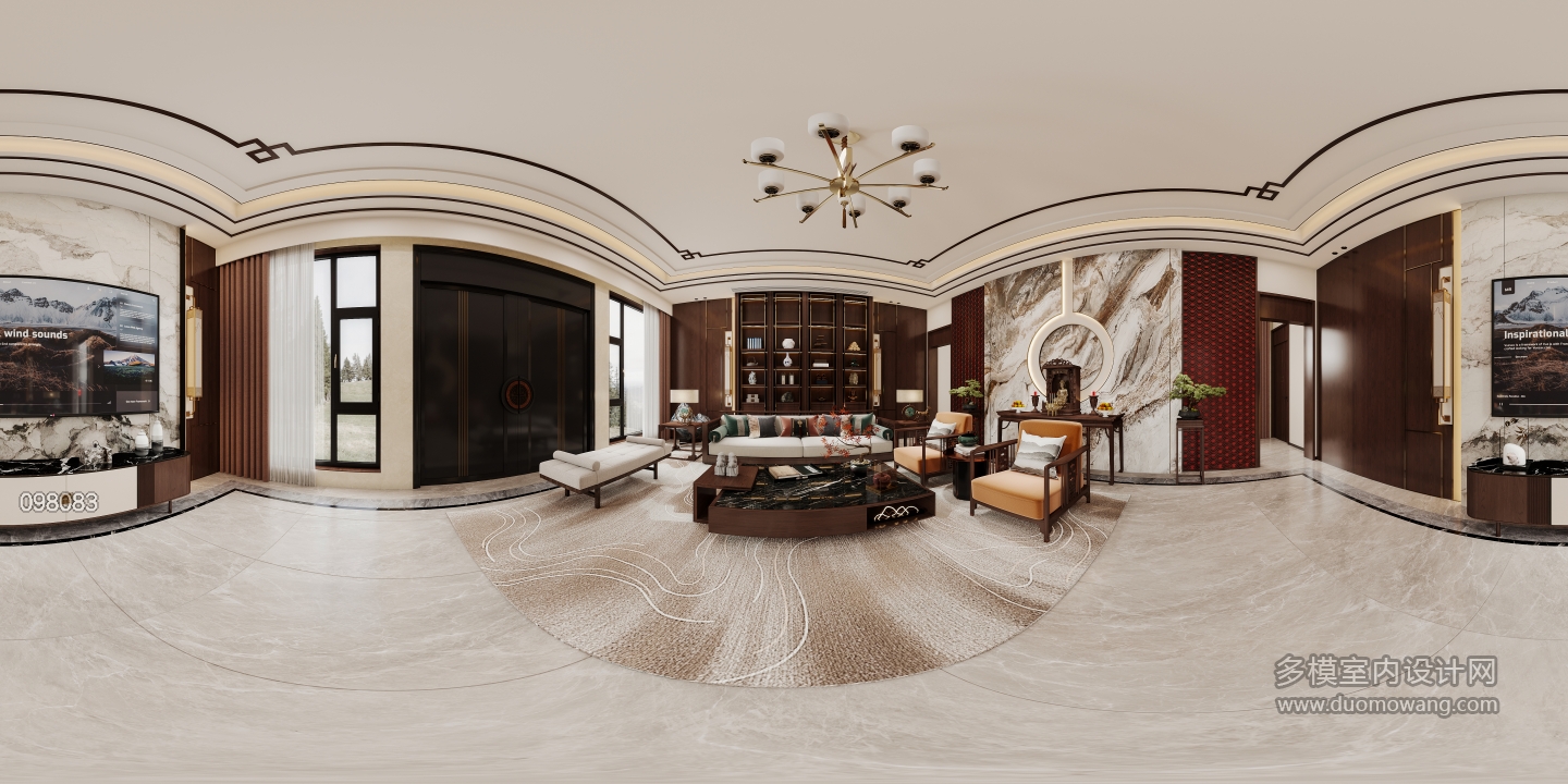 新中式-客厅全景