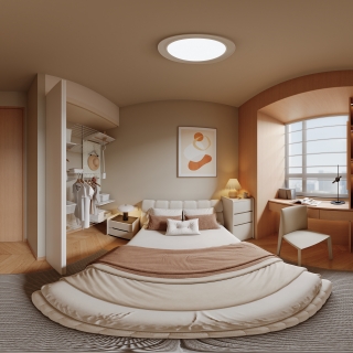 奶油风 次卧2全景