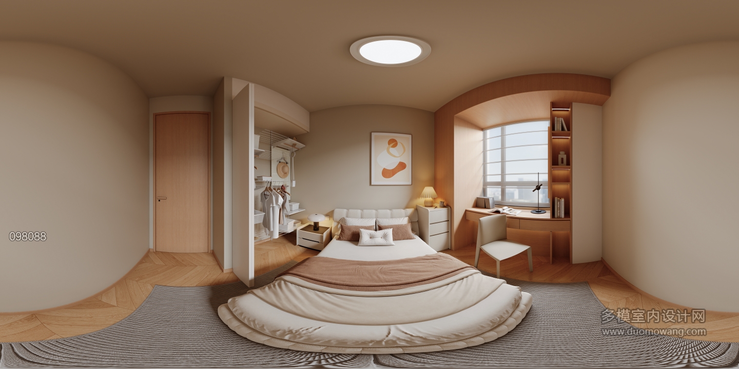 奶油风 次卧2全景