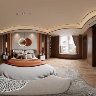 新中式主卧全景