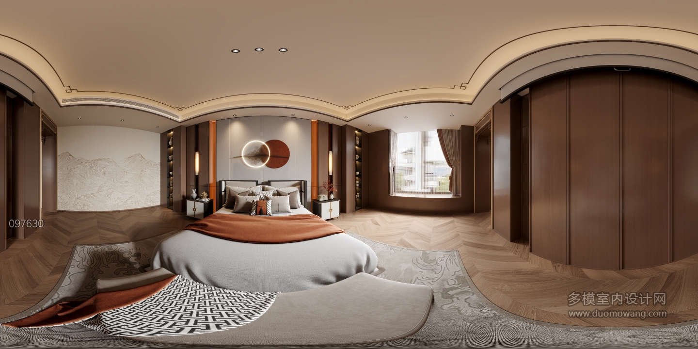 新中式主卧全景