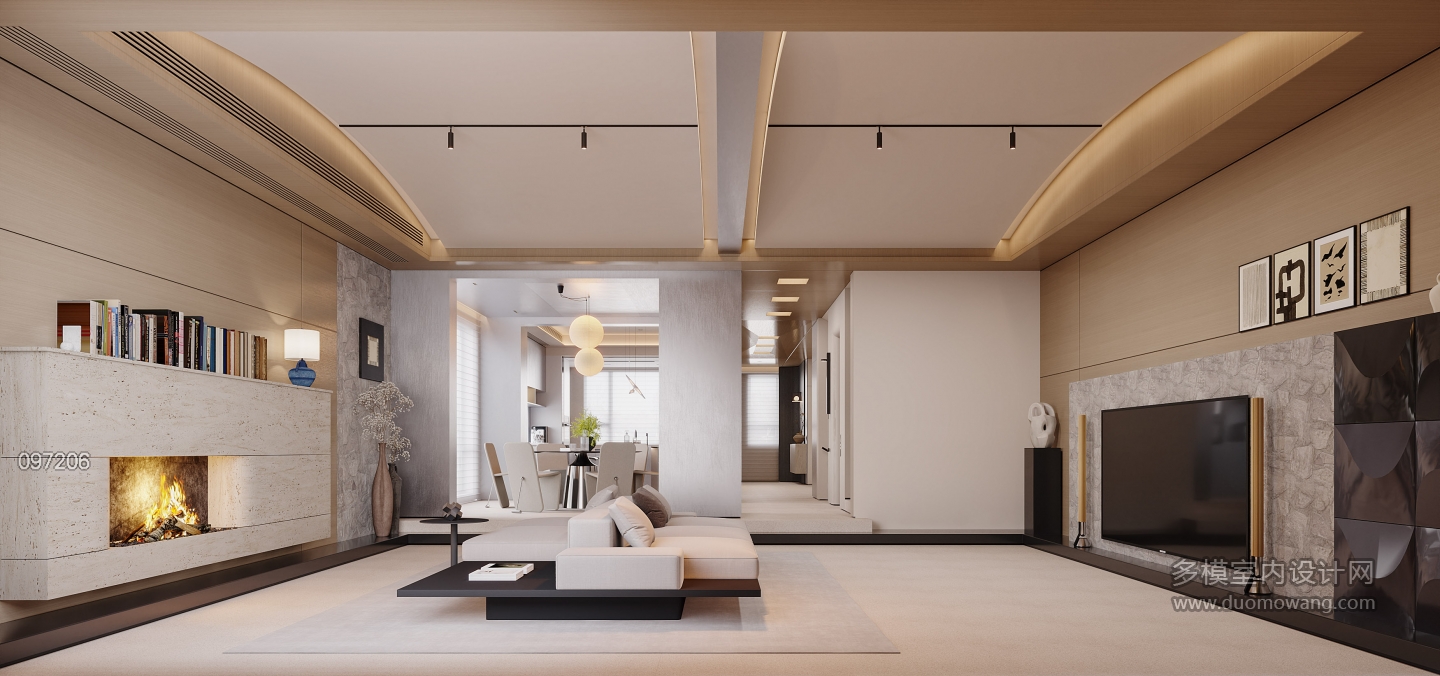 一层现代客餐特写