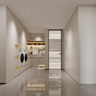 现代洗衣房特写