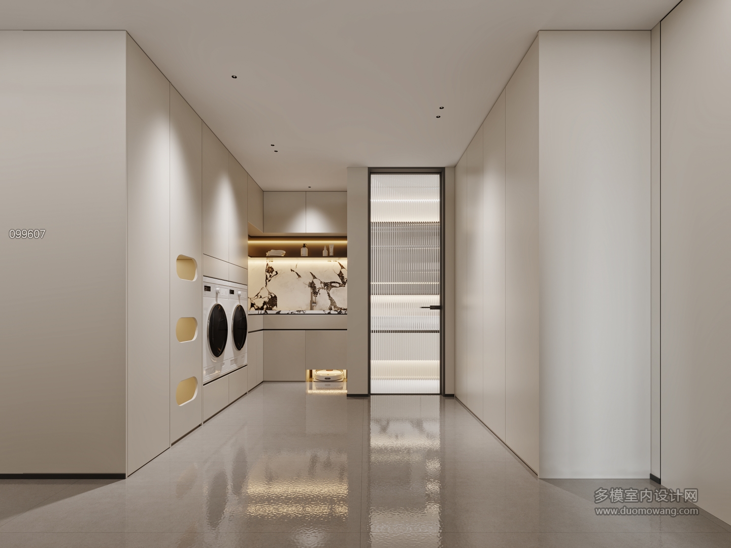 现代洗衣房特写